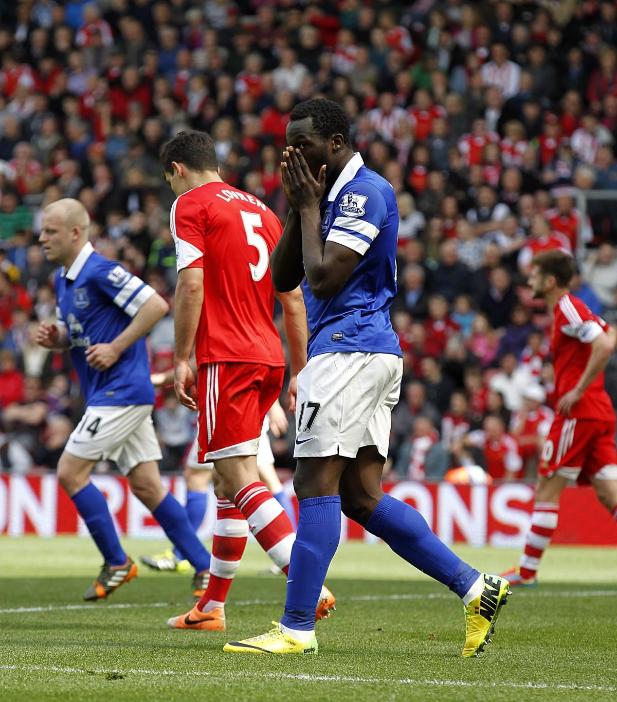 Picture from the Saints v Everton clash at St Mary's Stadium. The unauthorised downloading, editing, copying, or distribution of this image is strictly prohibited.
