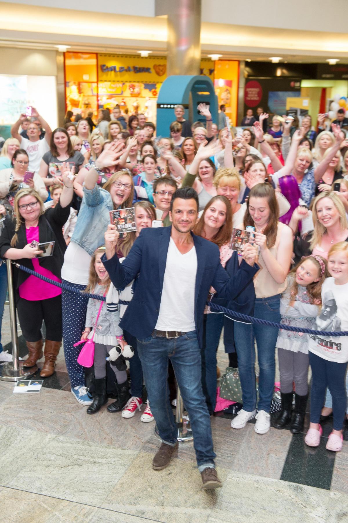 Peter Andre at WestQuay shopping centre. Weekend in Pictures. Saturday May 31, 2014 - Sunday June 1, 2014.