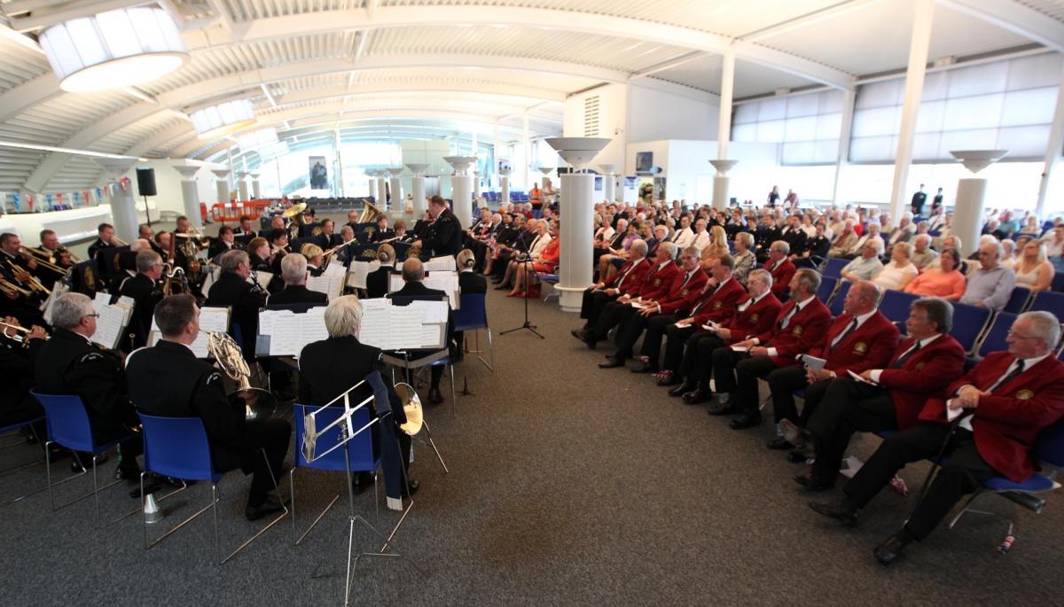 D-Day concert given by the Band of The Hampshire Constabulary at the Ocean Terminal, Southampton. D-Day Commemorations in Hampshire.