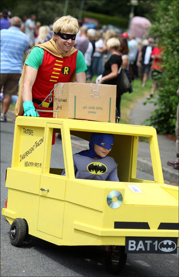 Only fools and Batman and Robin during the Otterbourne Jalopy Parade.