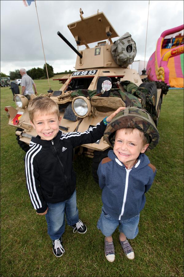 Keeping your hat on at Armed Forces Day in Blackfield.