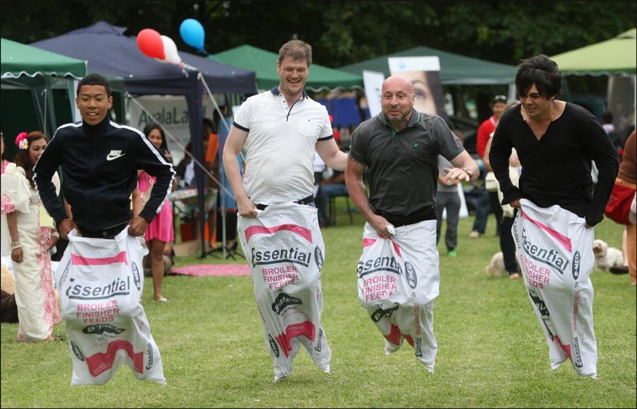 Not quite a Filipino tradition but the sack racing went down well at the Barrio Fiesta in Southampton.