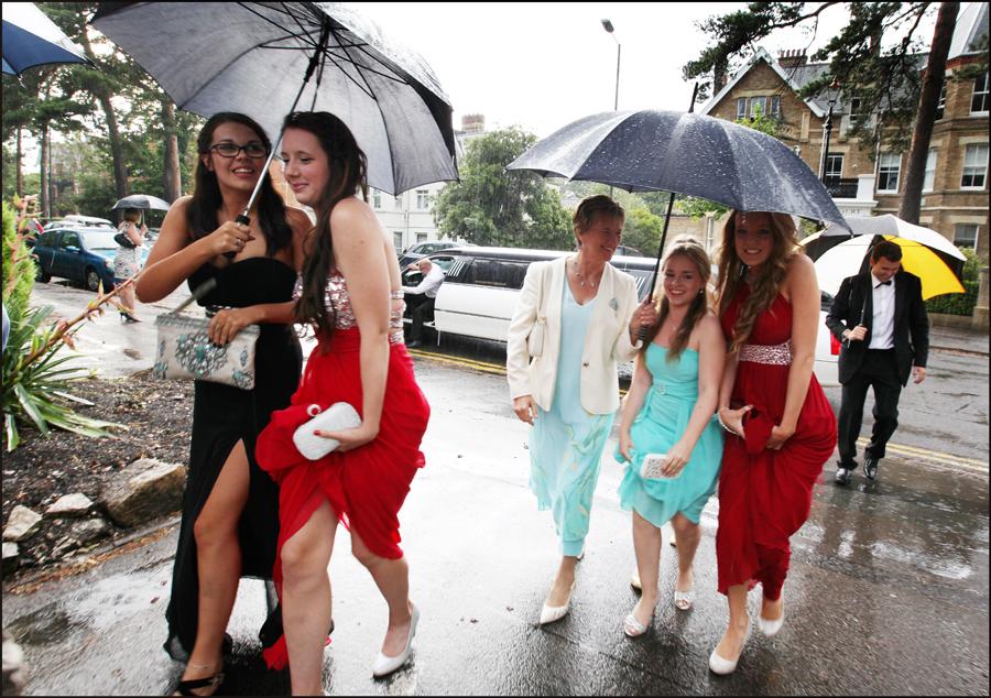Ringwood School pupils didn't let the rain dampen their spirits as they arrived for their prom.