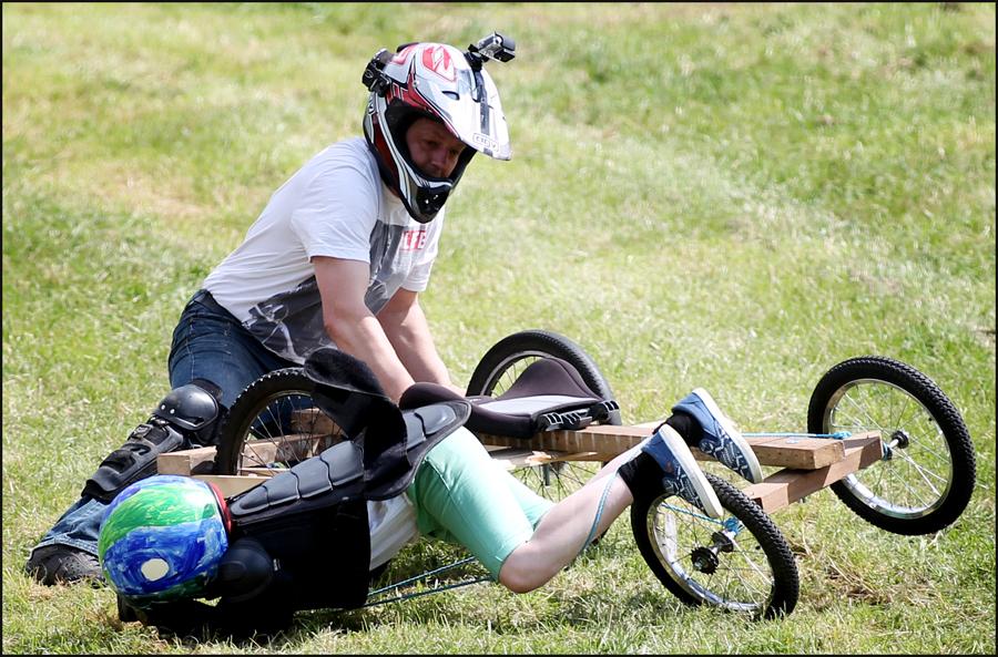 Thrills and spills at Kingsworthy wacky races.