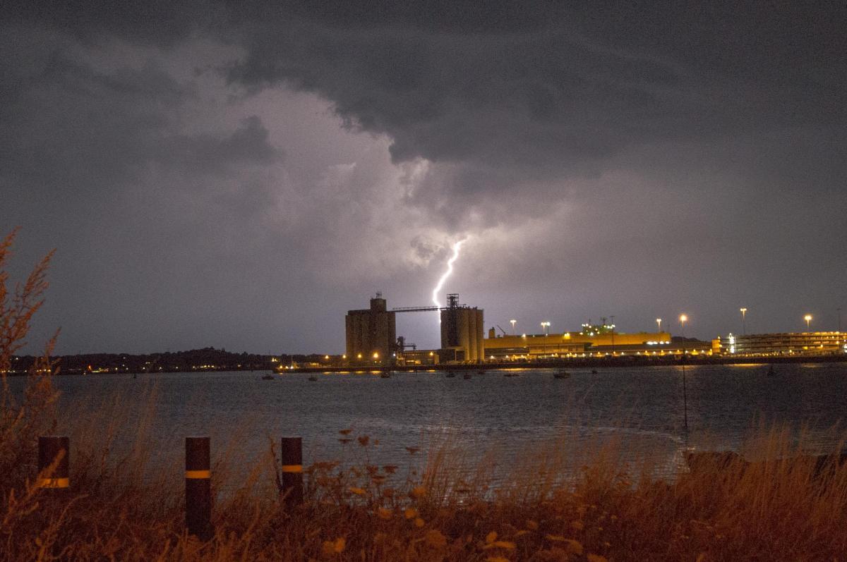 Lightning over Dock head by Jon Champ