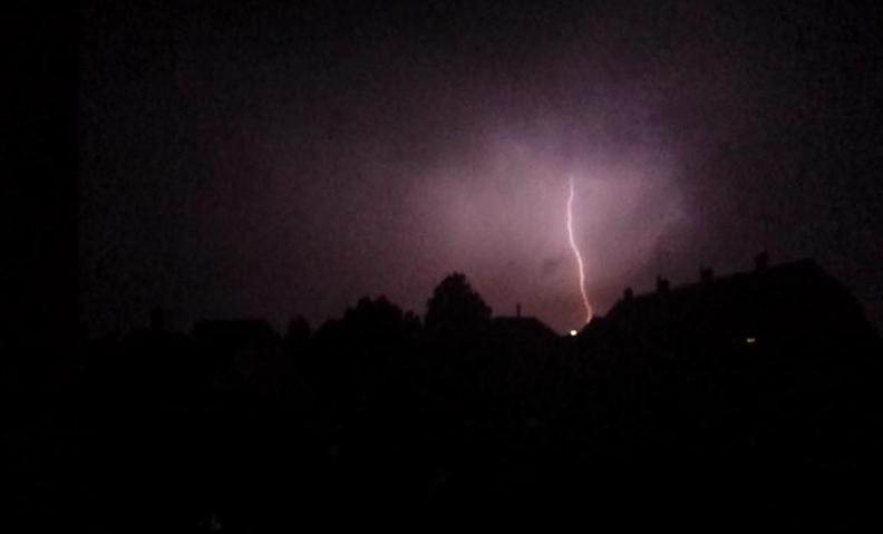 Lightning over Midanbury, Southampton from Charmaine Hill