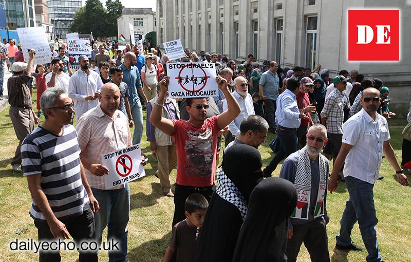 Protest rally in Southampton against the conflict in Gaza.