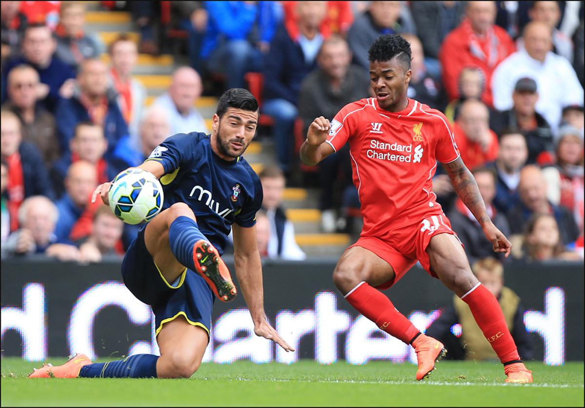 Picture from the Barclay's Premier League clash between Liverpool and Saints at Anfield. The unauthorised downloading, editing, copying or distribution of this image is strictly prohibited.