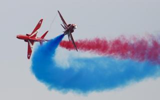 The Red Arrows during the 2022 Bournemouth Air Festival