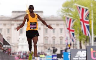Mahamed Mahamed finishing fourth in the London Marathon 2024
