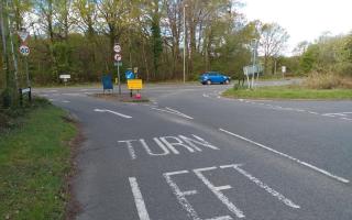 A CCTV camera has been installed to enforce the no-right-turn rule at the  junction of Staplewood Lane and the A326