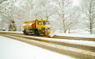 A gritter at work during the worst of the snow fall