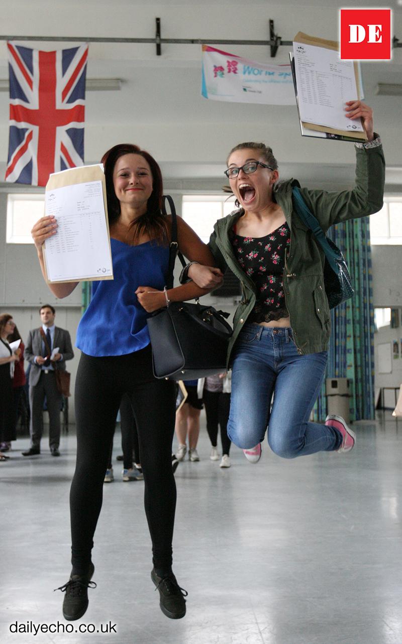 Testwood Sports College. Pictures of GCSE results 2014