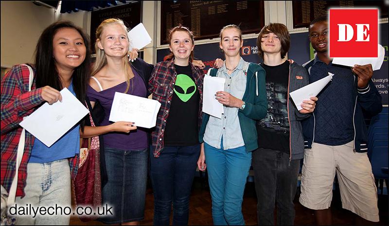 Upper Shirley High School. Pictures of GCSE results 2014