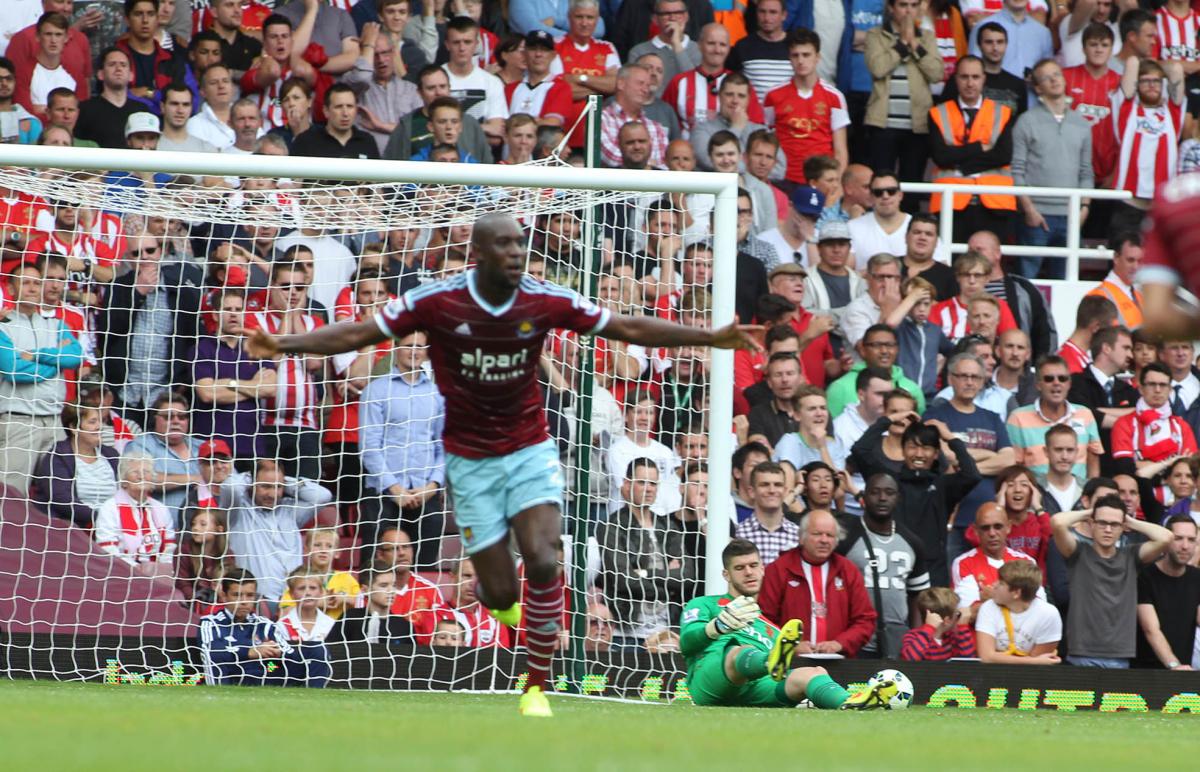 Picture from the Barclay's Premier League match between West Ham United and Southampton at the Boleyn Ground.