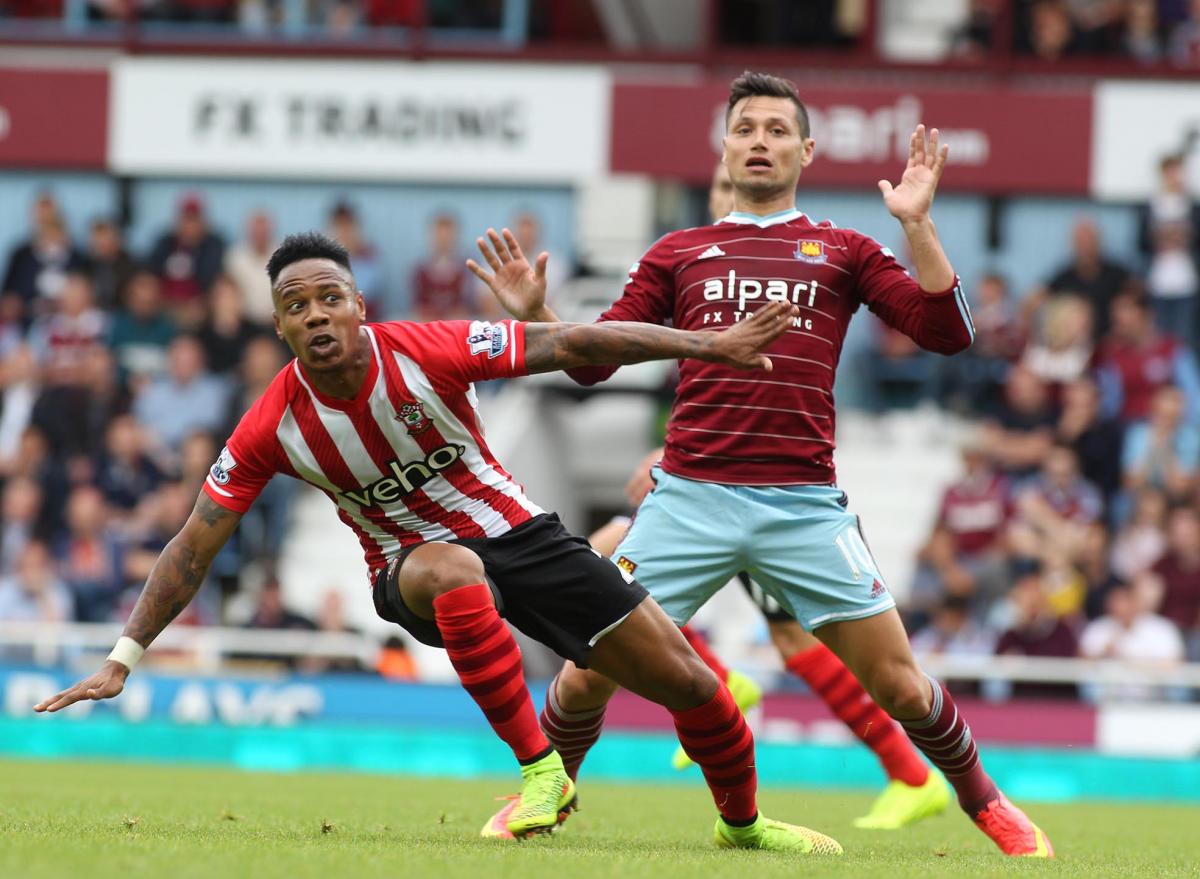Picture from the Barclay's Premier League match between West Ham United and Southampton at the Boleyn Ground.