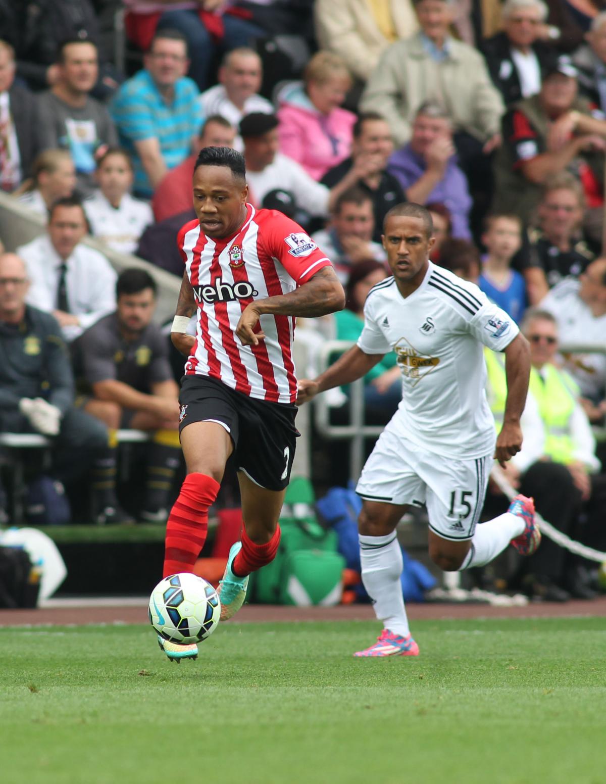 Pictures from the Barclay's Premier League match between Swansea City and Saints. The unauthorised downloading, editing, copying, or distribution of this image is strictly prohibited.