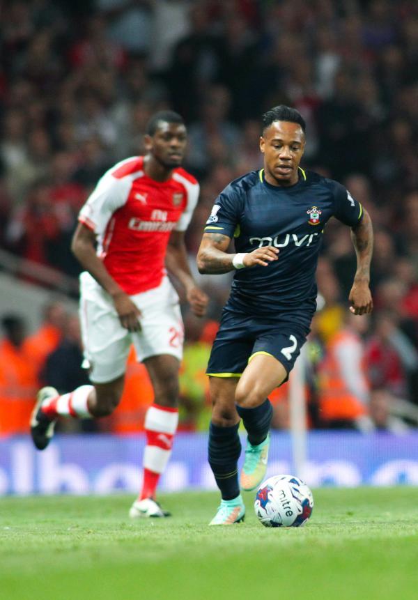 Arsenal v Saints in the Capital One Cup. The unauthorised downloading, editing, copying, or distribution of this image is strictly prohibited,