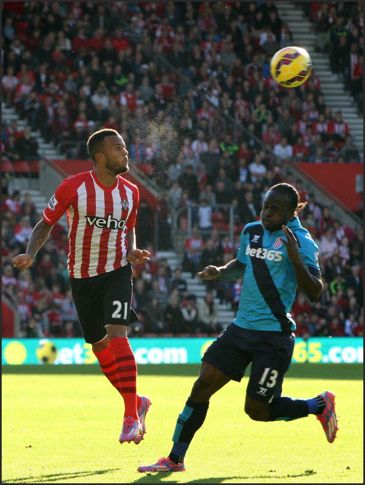 Pictures from Saints v Stoke at St Mary's Stadium. The unauthorised downloading, editing, copying, or distribution of this image is strictly prohibited.