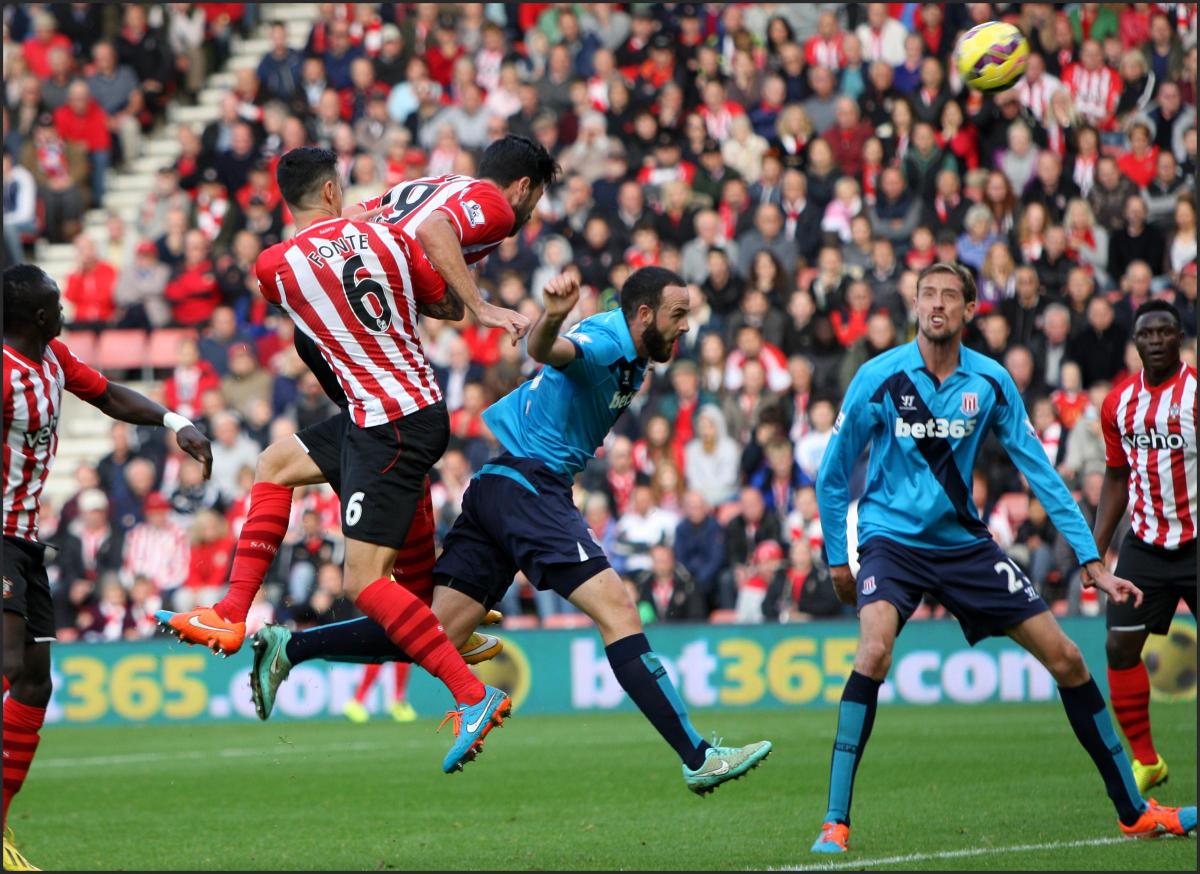 Pictures from Saints v Stoke at St Mary's Stadium. The unauthorised downloading, editing, copying, or distribution of this image is strictly prohibited.
