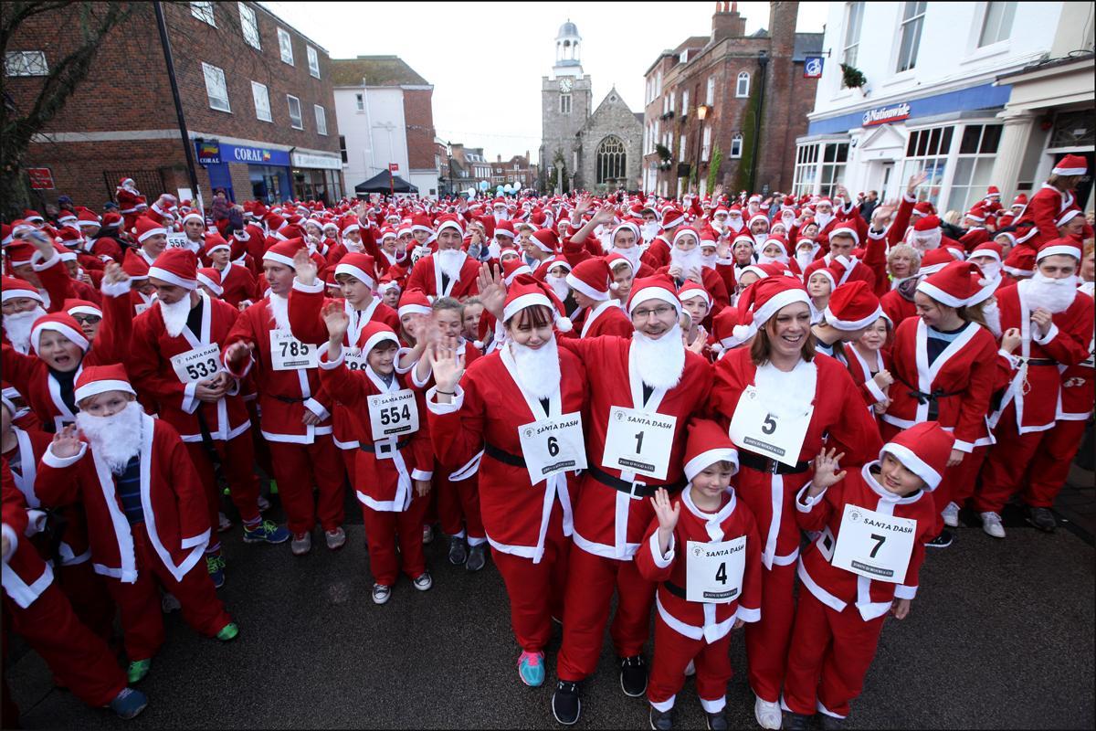 Santa came early in Hampshire with thousands taking part in fun runs around the county.
