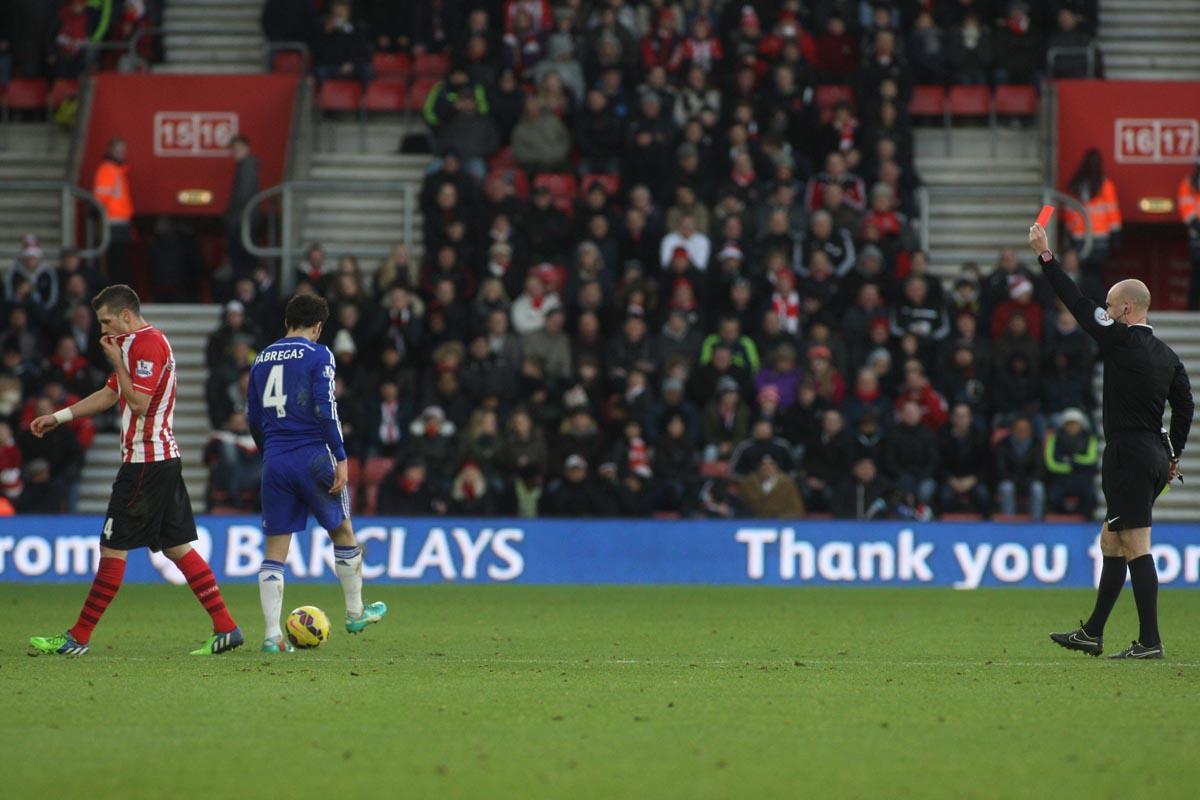 Pictures from the Barclay's Premier League match between Saints and Chelsea at St Mary's Stadium. The unauthorised downloading, editing, copying or distribution of this image is strictly prohibited.