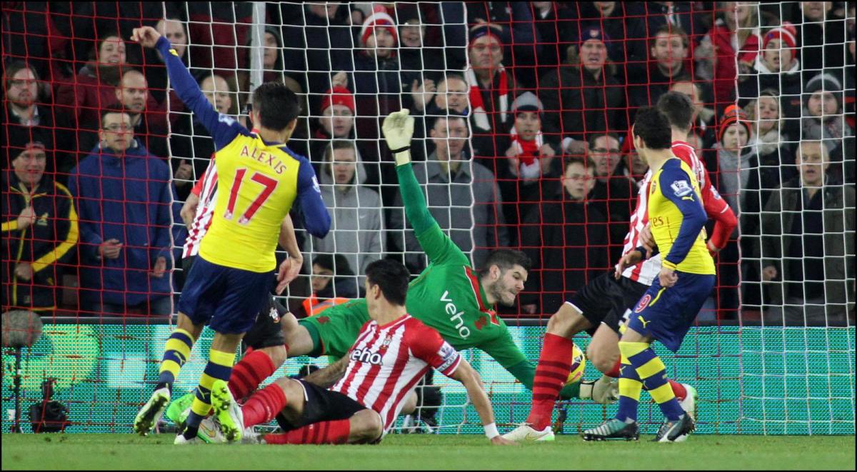 Pictures from  the Barclays Premier League match Saints v Arsenal at St Mary's Stadium. 