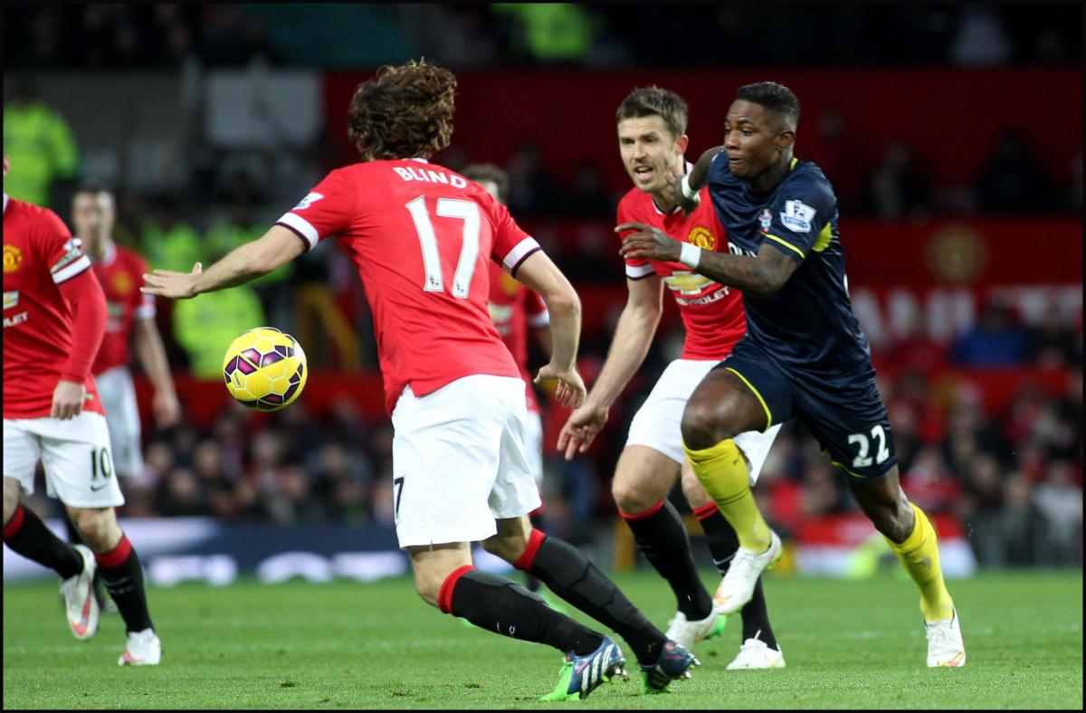 Pictures from the Barclays Premier League clash between Manchester United v Saints at Old Trafford. The unauthorised downloading, editing, copying, or distribution of this image is strictly prohibited.