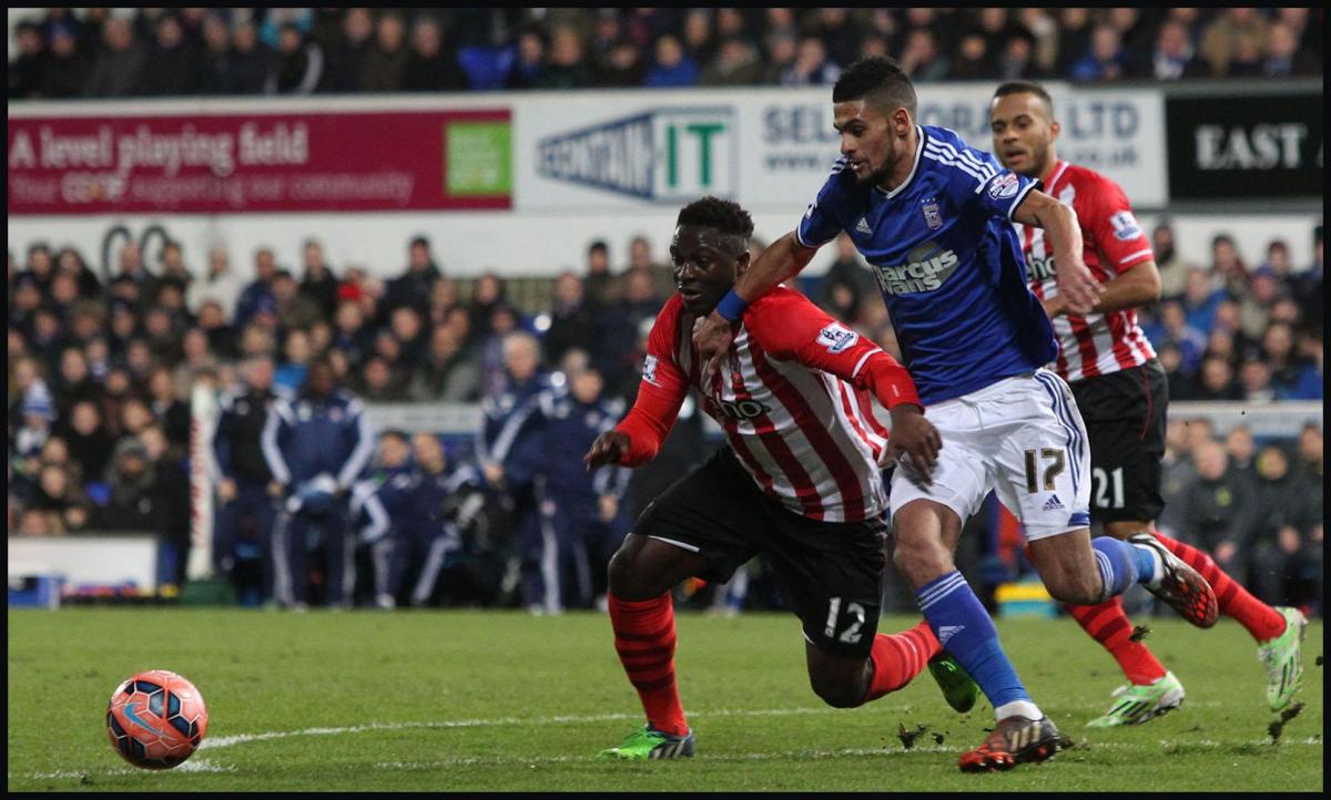 Action from Ipswich Town v Saints in their FA Cup third round replay at Portman Road.