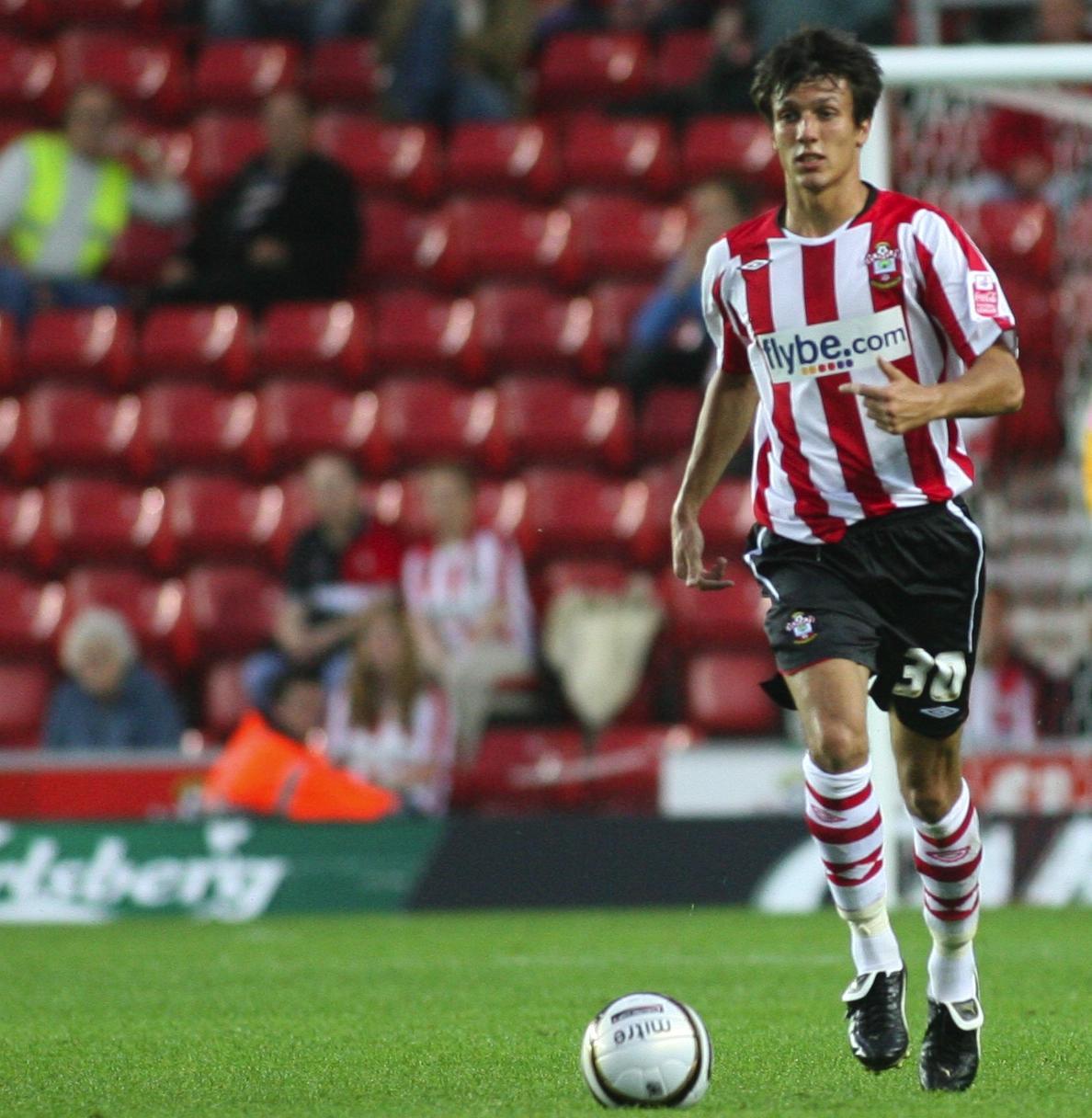 Jack Cork in action for Saints in the second round of the Carling Cup against Birmingham City in 2008.