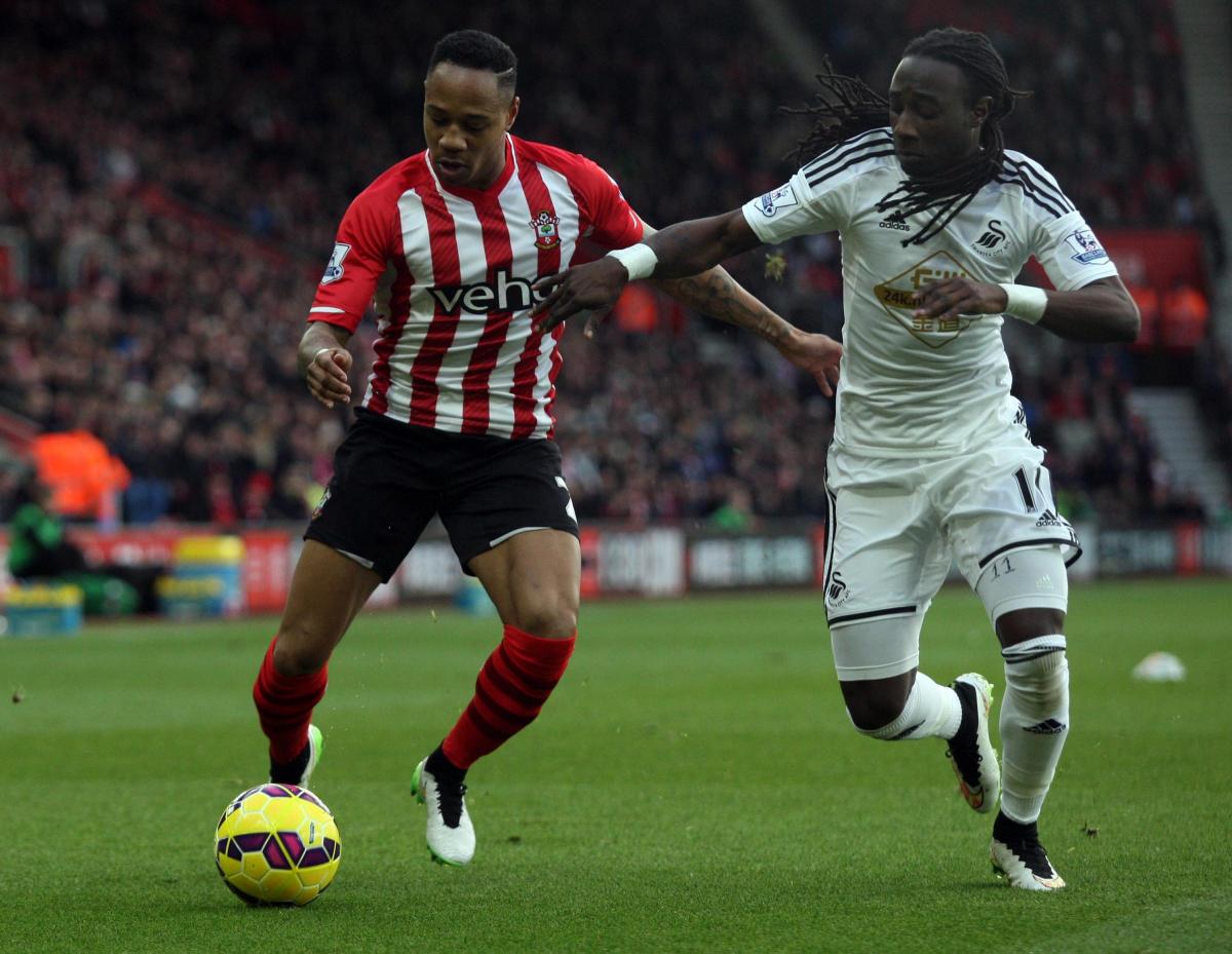 Picture from the Barclays Premier League clash between Saints and Swansea. The unauthorised downloading, editing, copying, or distribution of this image is strictly prohibited.