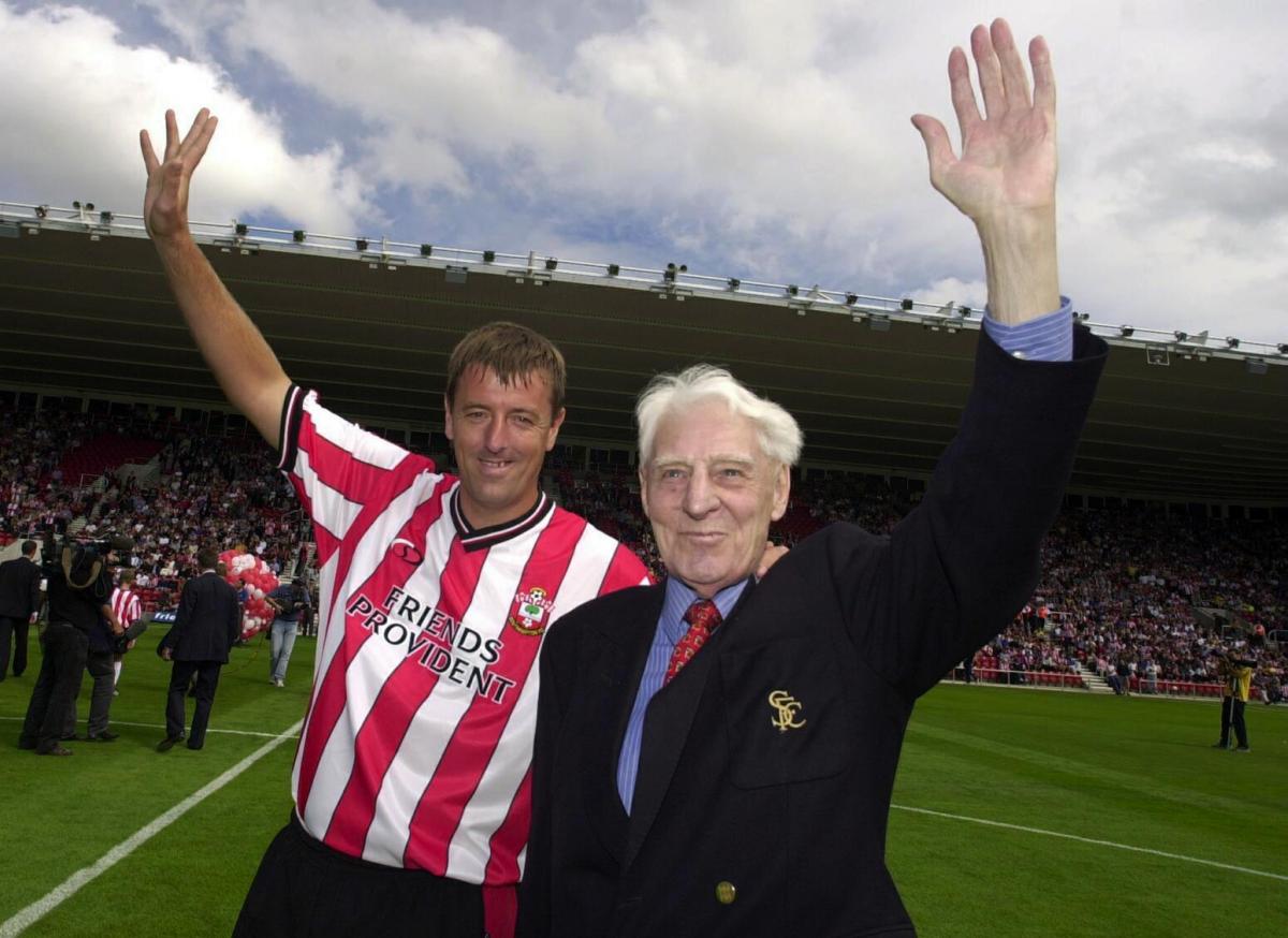 Matt and Ted Bates at the opening of St Mary's Stadium