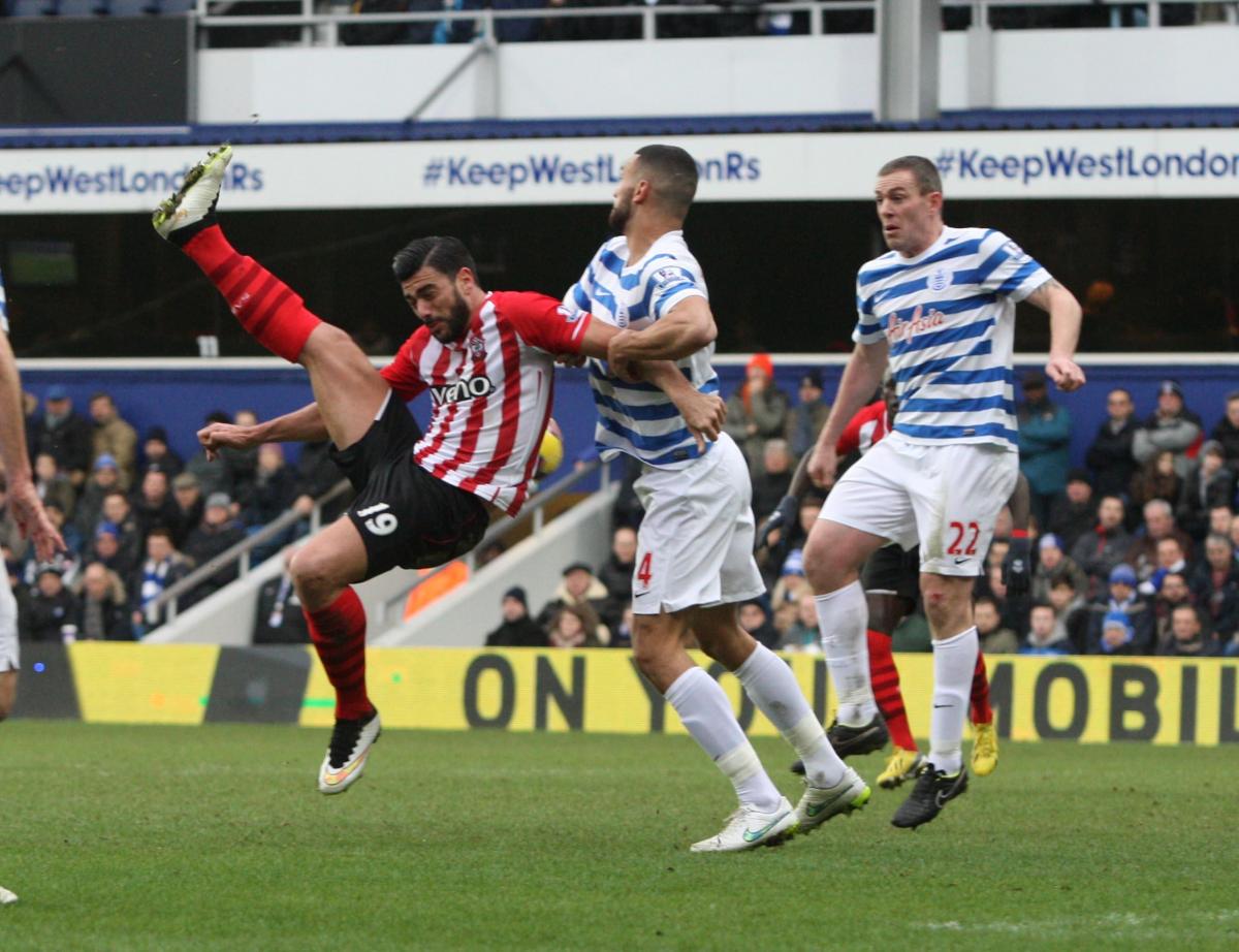 Picture from QPR v Saints at Loftus Road. The unauthorised downloading, editing, copying or distribution of this image is strictly prohibited.