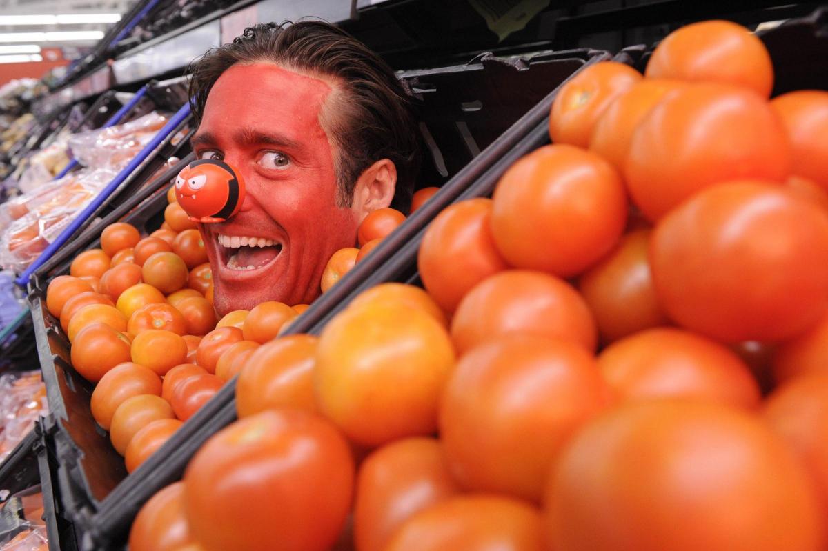 Made
In
Chelsea’s
Spencer
Matthews
helps
launch
the
new
noses
for
Red
Nose
Day. Picture of the day for February 4, 2015.