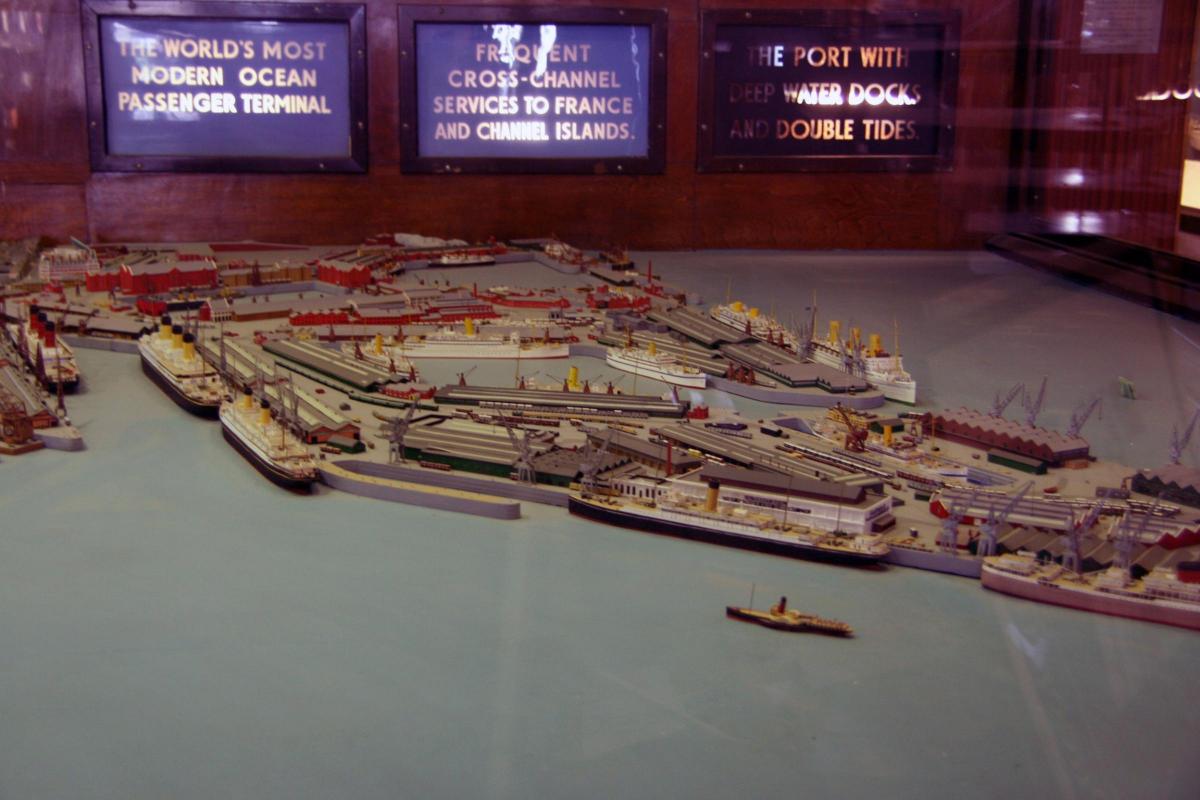 The scale replica of Southampton inside the old Maritime Museum from the 1930s