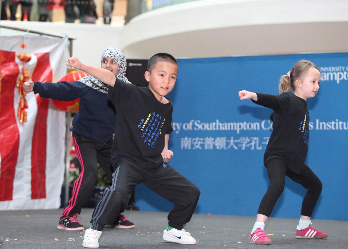 Picture of Chinese New Year celebrations in WestQuay shopping centre.