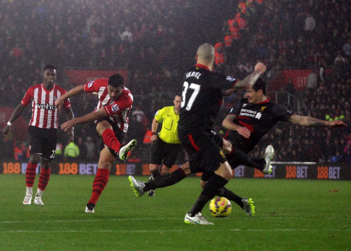 Pictures from the Barclays Premier League match between Saints and Liverpool at St Mary's Stadium. The unauthorised downloading, editing, copying or distribution of this image is strictly prohibited.