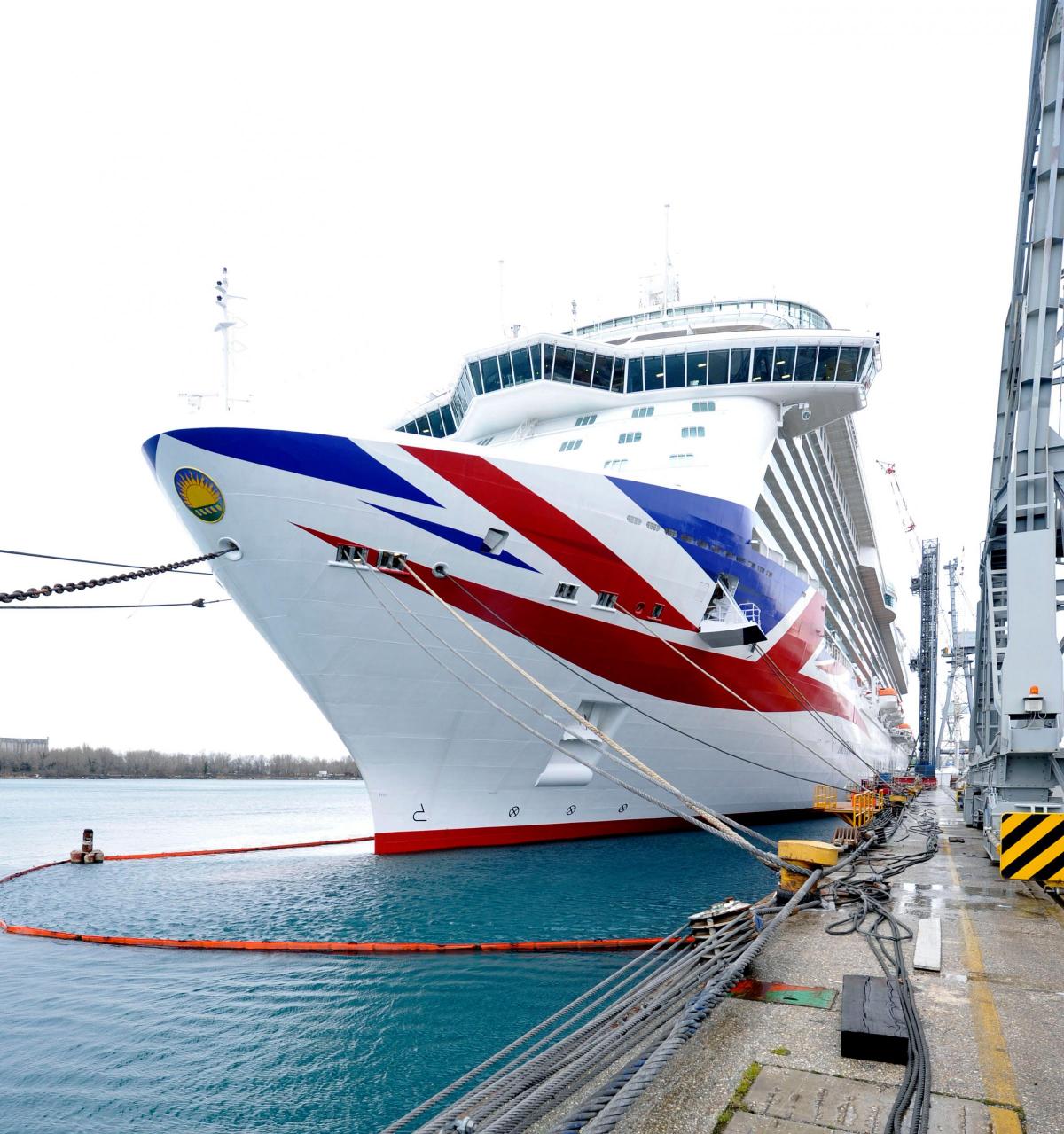 Pictures of super-ship Britannia being handed over to P&O.