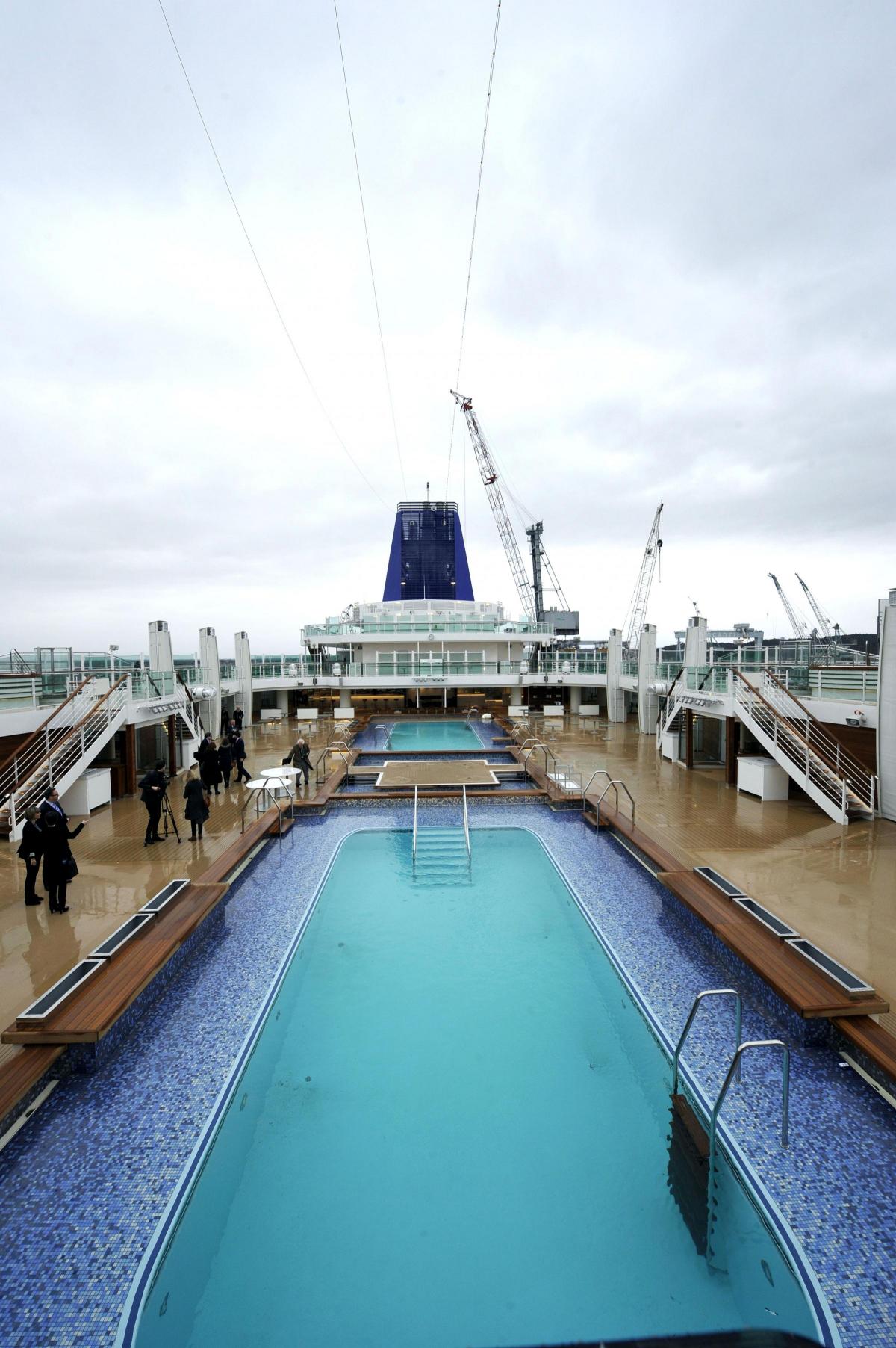 Pictures of super-ship Britannia being handed over to P&O.