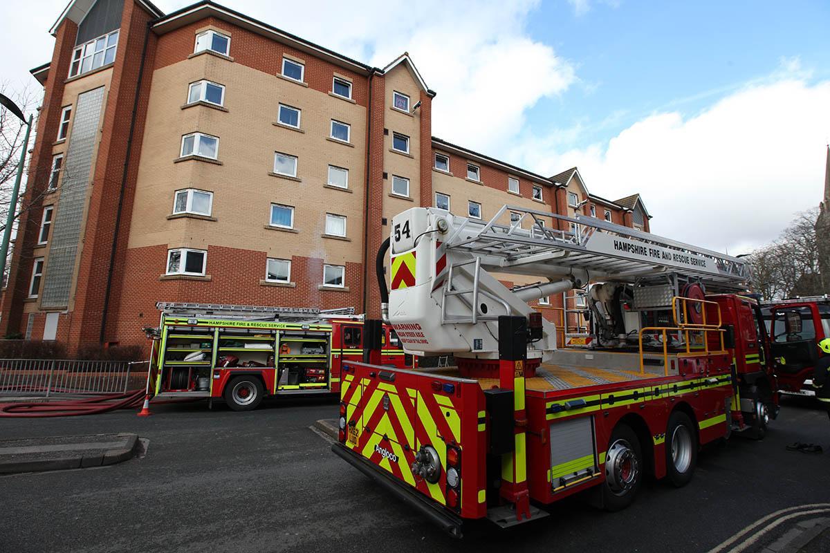 Fire at flats in St Mary's