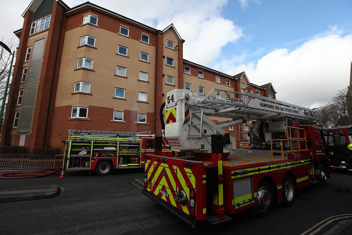 Fire at flats in St Mary's
