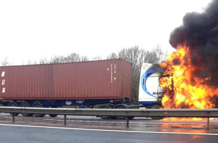 M27 Lorry Crash. Picture by Mohammed Sumra.