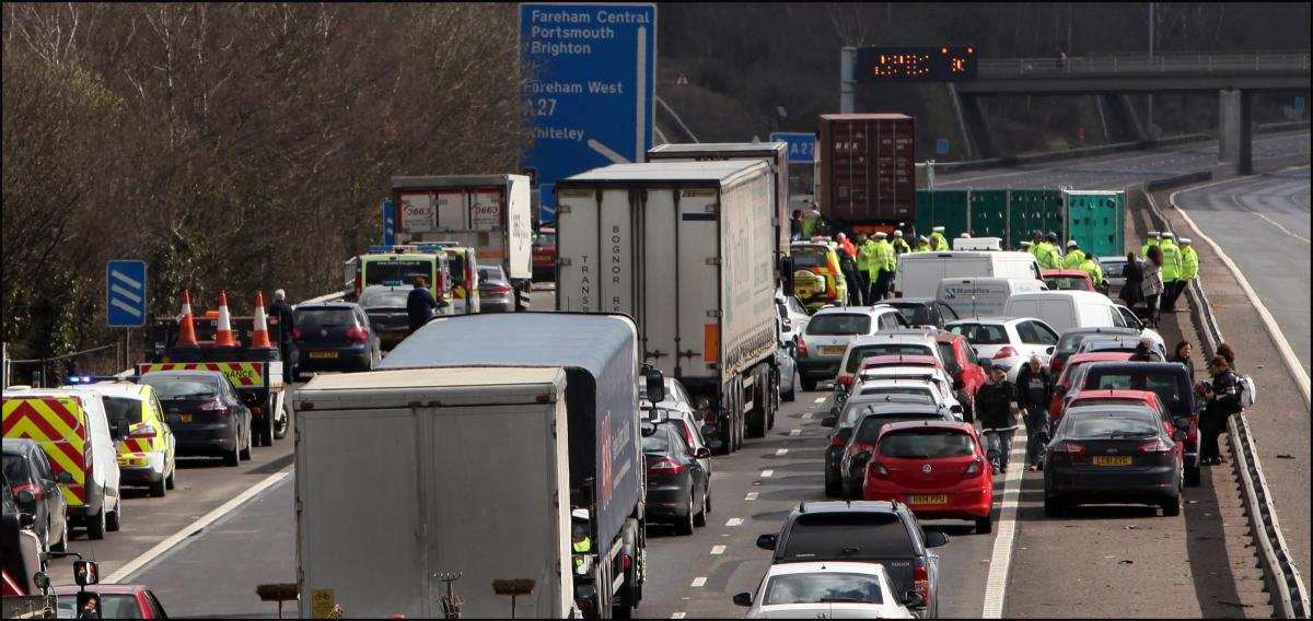 M27 Lorry Crash. By picture editor Paul Collins from the scene.