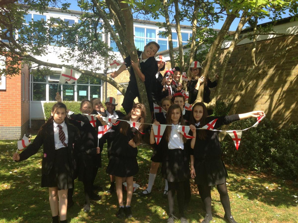 Pupils from St George's Catholic School celebrate the day