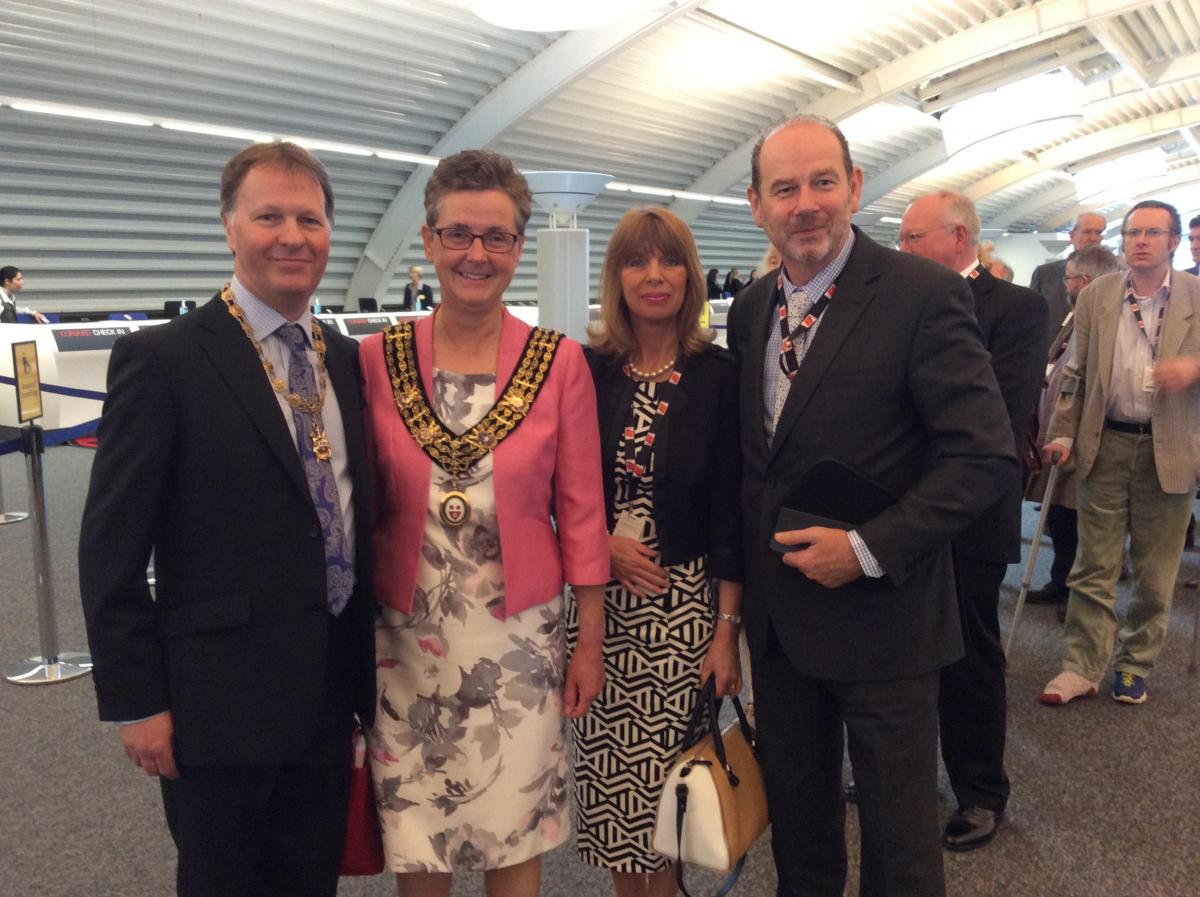 Mayor of Southampton Sue Blatchford and her brother Gregory Thorne with Daily Echo editor Ian Murray and wife Jill