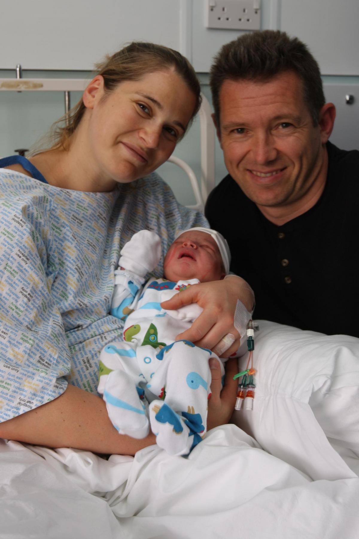 Baby Daniel with parents Eva and Fergal Sargent