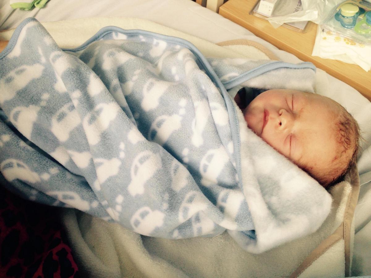 Leo Dibden, the first baby to be born at Princess Anne Hospital on May 2