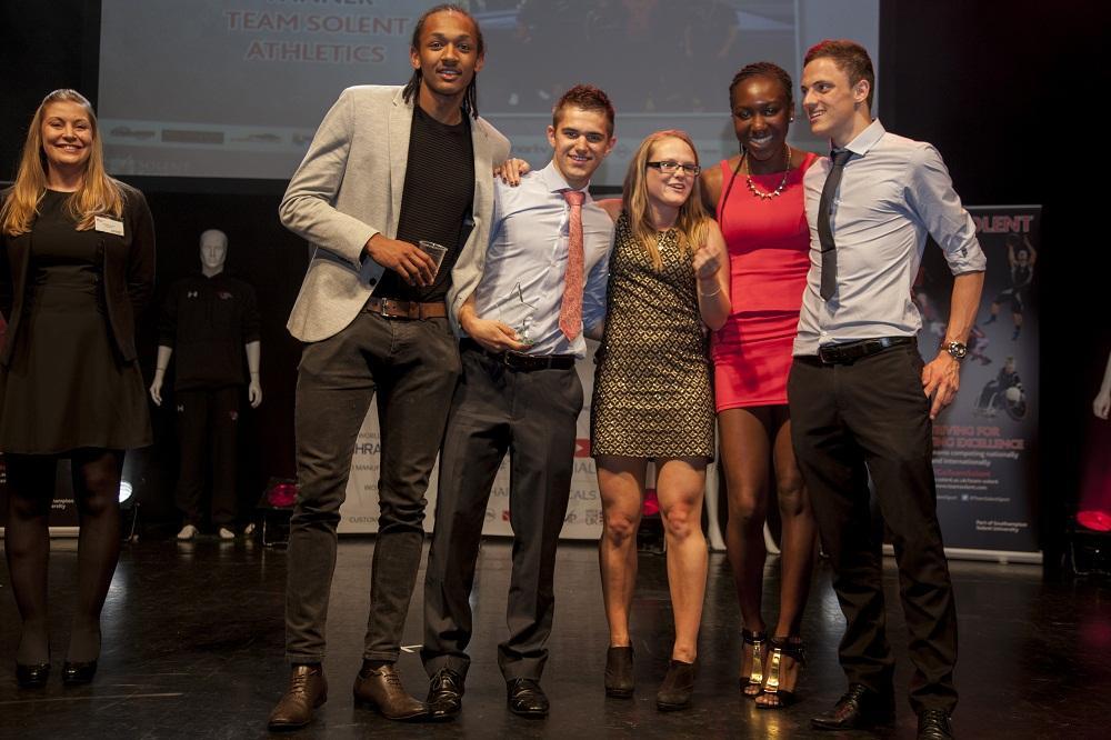 Solent University Sports Awards - team Solent Athletics won Machtech Team of the Year