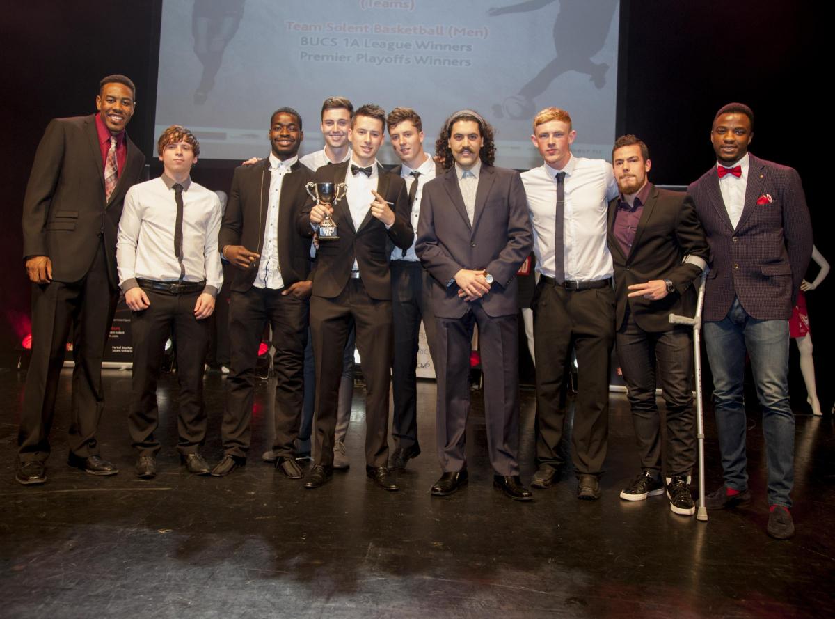 Solent University Sports Awards - Team Solent Basketball won the Wellington Signs and Designs Team of the Year (BUCS League