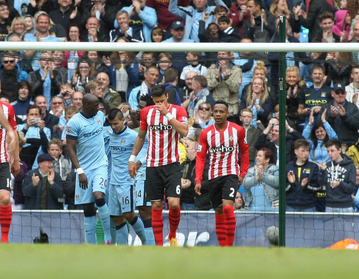 Manchester City v Saints. The unauthorised downloading, editing, copying, or distribution of this image is strictly prohibited.